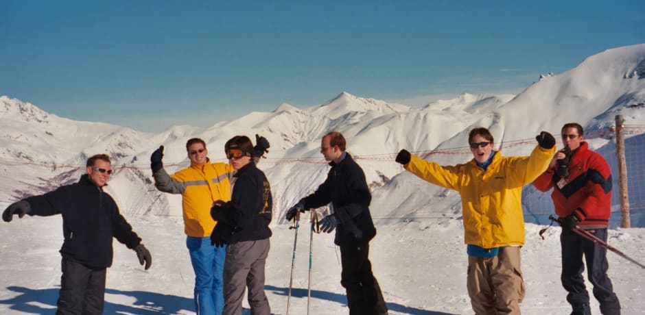 HES-studenten tijdens een ski-uitje